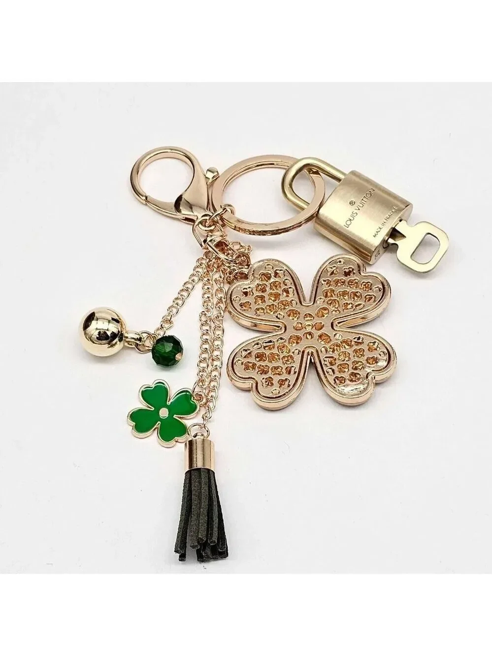 Authentic Louis Vuitton Lock & Key with unbranded Flower Bagcharm 021126